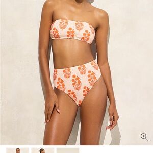 J. Crew Orange and White Floral Bikini. SZ Blockprints™ X J.Crew Hallie bikini